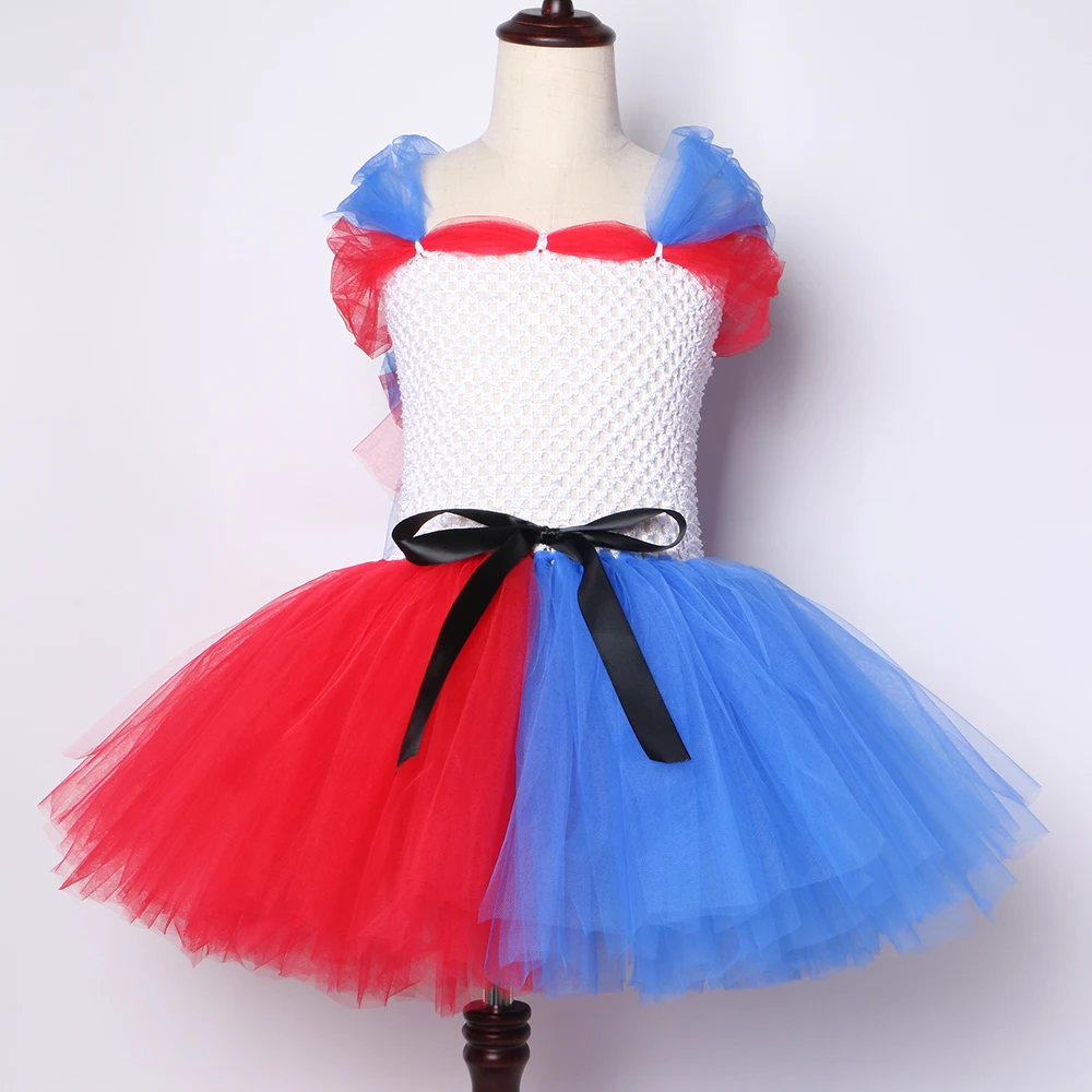 Suicide Harley Girls Tutu Dress White &amp Red Blue Girl Fancy Party Kids Halloween Carnival Cosplay Costumes 1-12Y | Детская одежда и