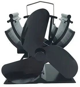 Мини-вентилятор с питанием от тепла, высота 12,5 см, для небольших пространств на дереведровоколекамине, экологически чистый (черный)