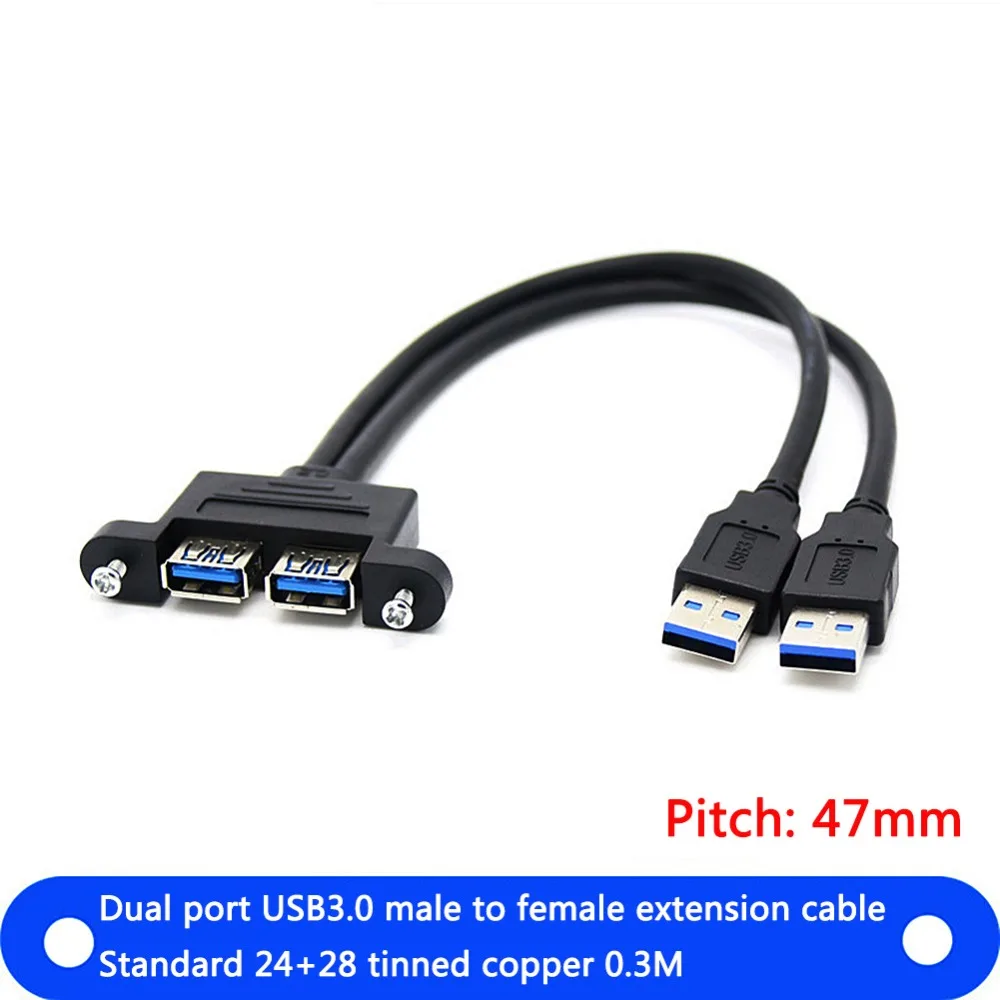 Горячая Распродажа Dual USB 3 0 Мужской Двойной муфтовый стыковочный кабель