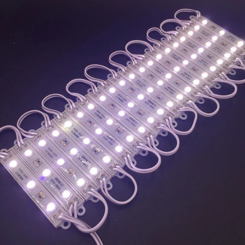 100 шт. DC 12V SMD5050 3 светодиодный модуль Водонепроницаемый IP65 знак модули для фоновой