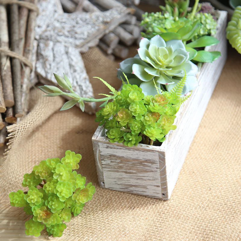 Mini Land Lotus Shrubs 24 heads Miniature Landscape Garden Wedding Artificial Plant Home Green DIY Decoration Fake Succulent | Дом и сад