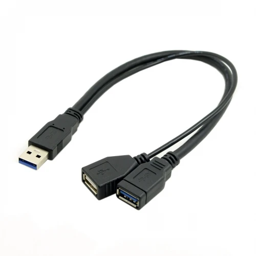 Черный USB 3 0 Мужской Двойной Флеш-накопитель с гнездовым Экстра Мощность данных Y