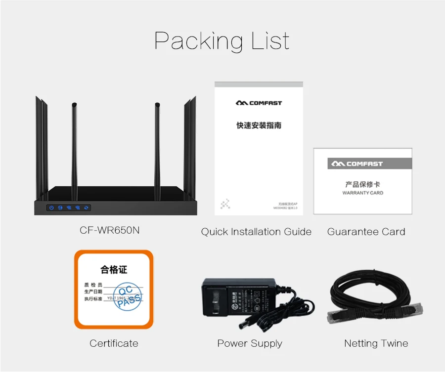 COMFAST WR650AC 802.11 ac до 1750 Мбит/с Dual Band 2.4 + 5 ГГц гигабитный Wi-Fi маршрутизатор