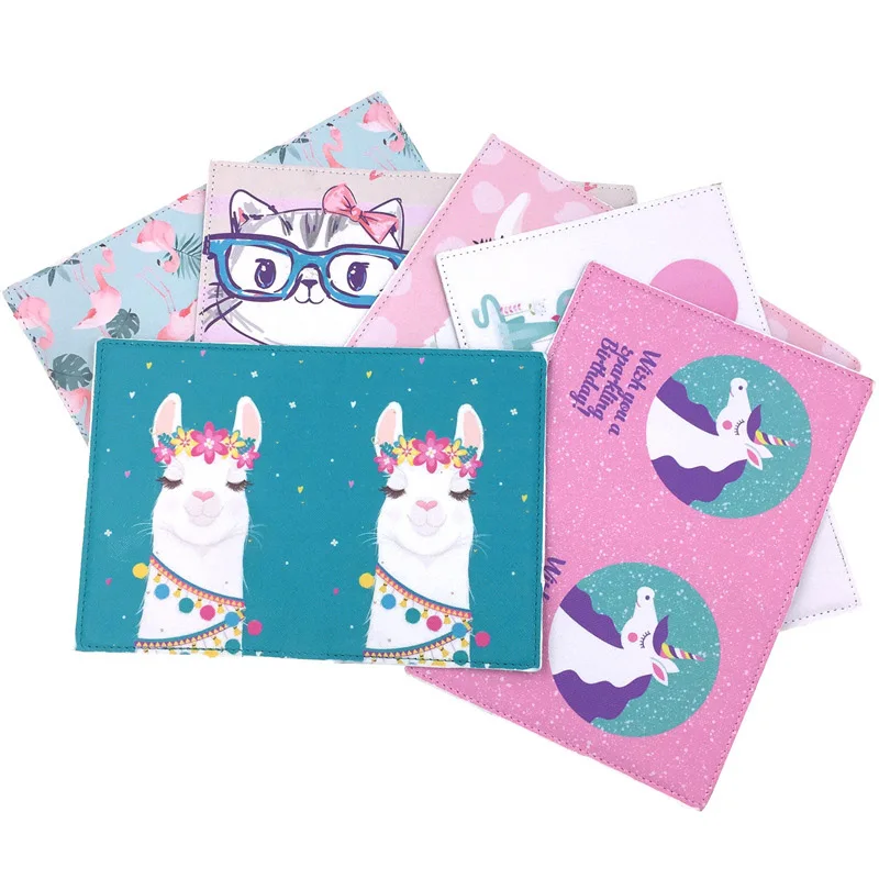 Чехол для паспорта Kawaii Animal cat alpaca органайзер держатель карт защитный чехол