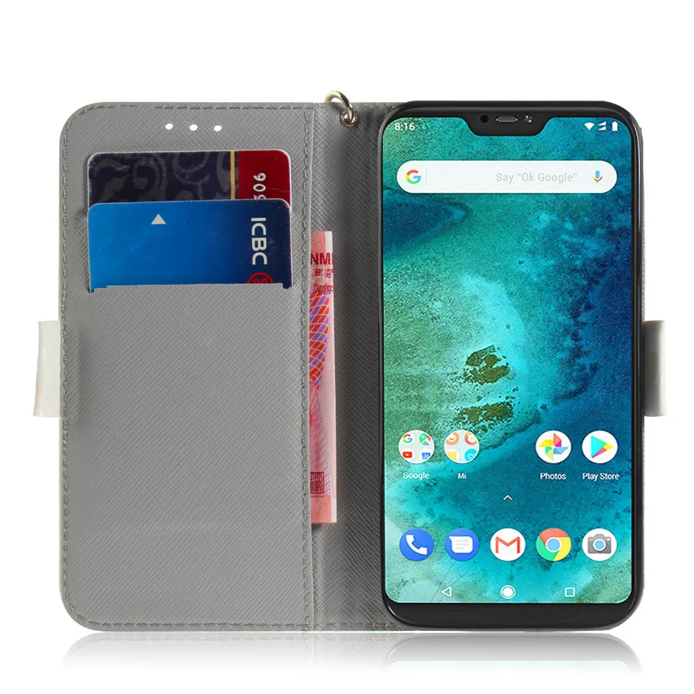 Роскошный чехол-портмоне с откидной крышкой чехол для REDMI 6 PRO 6A S2 NOTE6 в виде книжки
