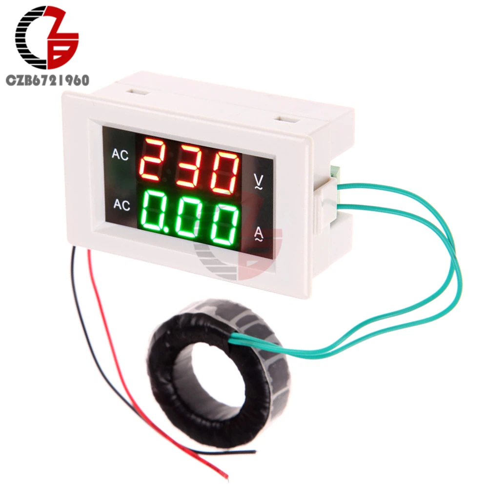 

100A AC 110 В 220 В красный зеленый двойной дисплей светодиодный цифровой вольтметр Амперметр измеритель тока Вольтметр