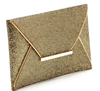 1pcslot woman fashion glittered gold color envelope clutch party bag evening purse pu cover handbag 29192cm