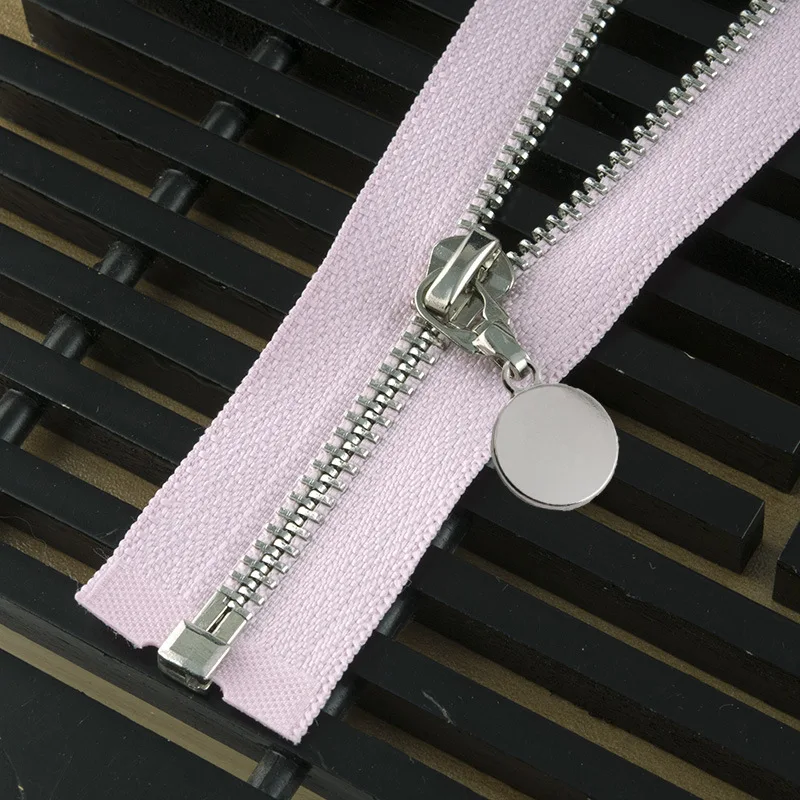 pinksilver 1 шт. Авто замок 85 см Open-end Металлические молнии 5# пуховик пальто юбка молния для шитья ремонт на молнии наборы DIY аксессуары для одежды - Цвет: pinksilver