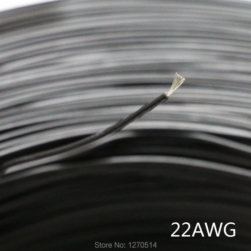 100 м/лот луженая медь 22AWG красный черный желтый синий зеленый Электрический