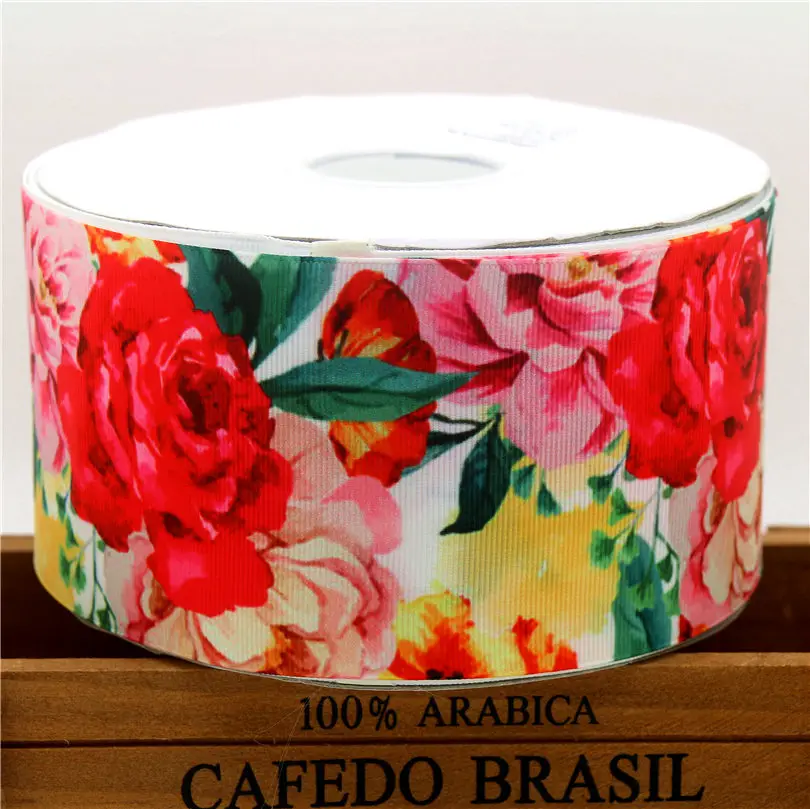 DUWES 3 ''Бесплатная доставка цветы птица Печать grosgrain ленточный аксессуар бант
