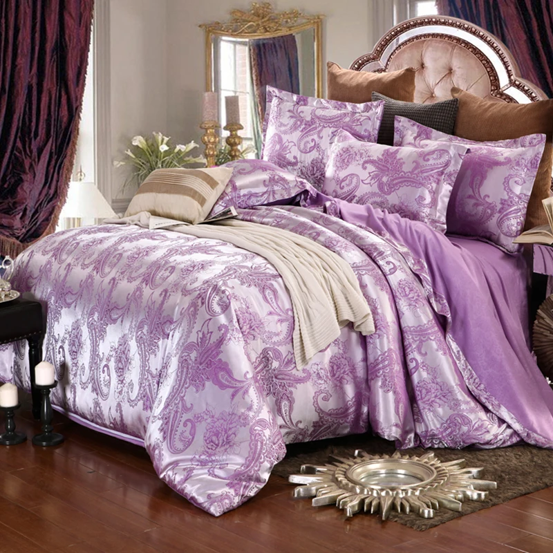 Роскошные комплекты постельного белья жаккард queen/King size Пододеяльник Набор
