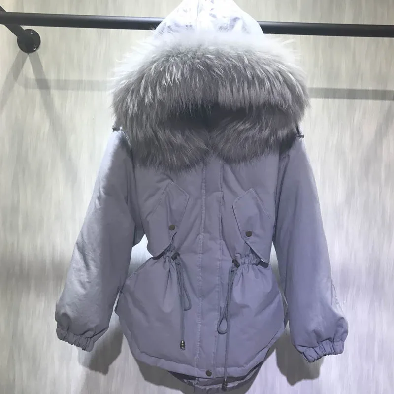 2017 Fur Winter Jacket Women White Duck Parka Jackets Natural Raccoon Collar Female Coat Parkas icebear B095 | Женская одежда