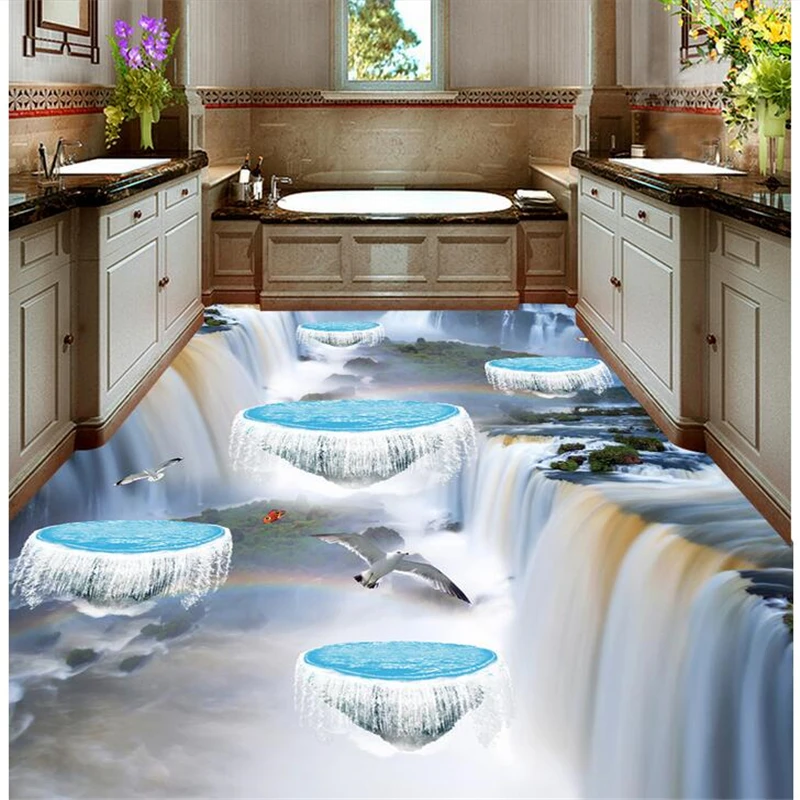 3d ПВХ напольное покрытие beibehang для спальни водонепроницаемая напольная наклейка