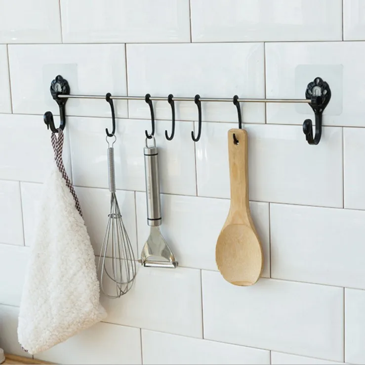 Многофункциональные Бесплатные пробивные 7 ряд крючков крючки для кухни и ванной