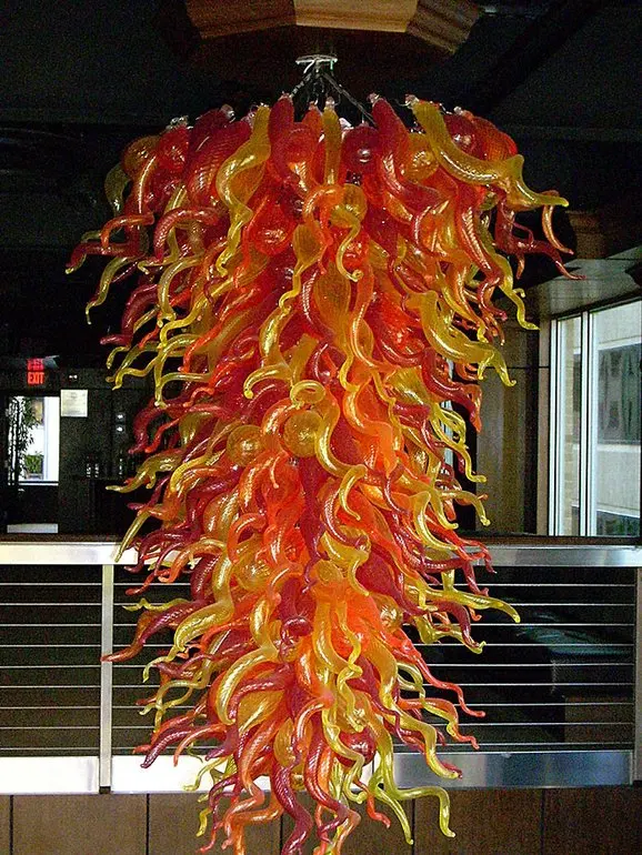 

Modern Floral Chandelier Lamp Orange in Bloom Flower Chandelier Light Fixture LED Home Decoration Large Chandelier