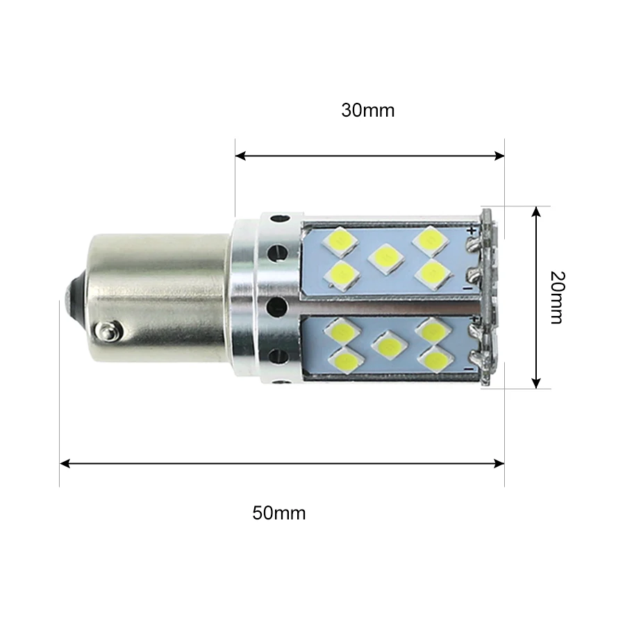 HYZHAUTO 1156 P21W светодиодные автомобильные лампы BAU15S PY21W белый Canbus без гипервспышки