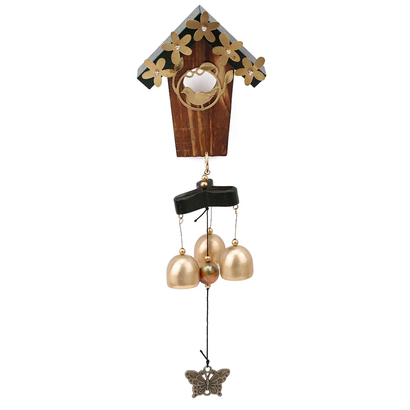 1PC Copper Bird Nest Metal Wind Chimes Antique House Decoration Windchimes Luxury Retro Wall Hanging Gift 785671 | Дом и сад