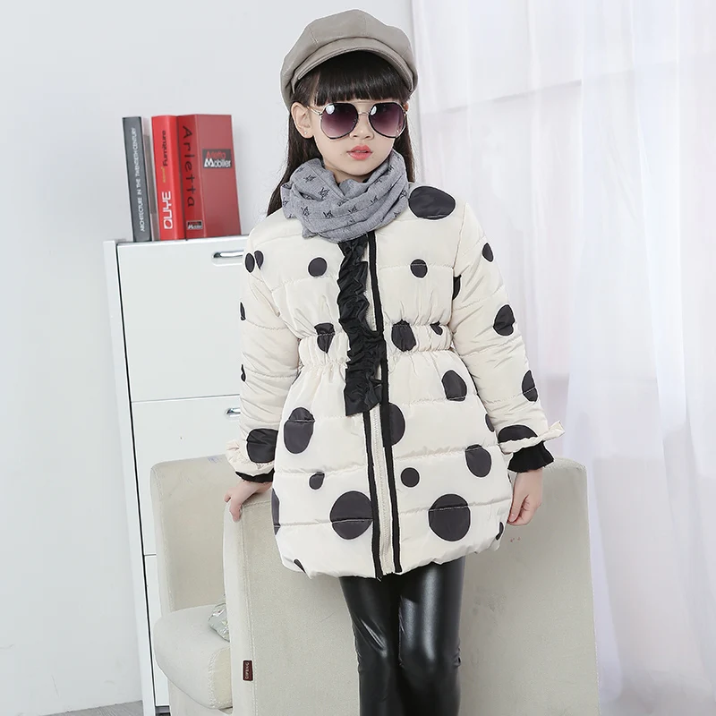 2017 девочка зима верхняя одежда ребенка хлопка-ватник средней длины ребенок