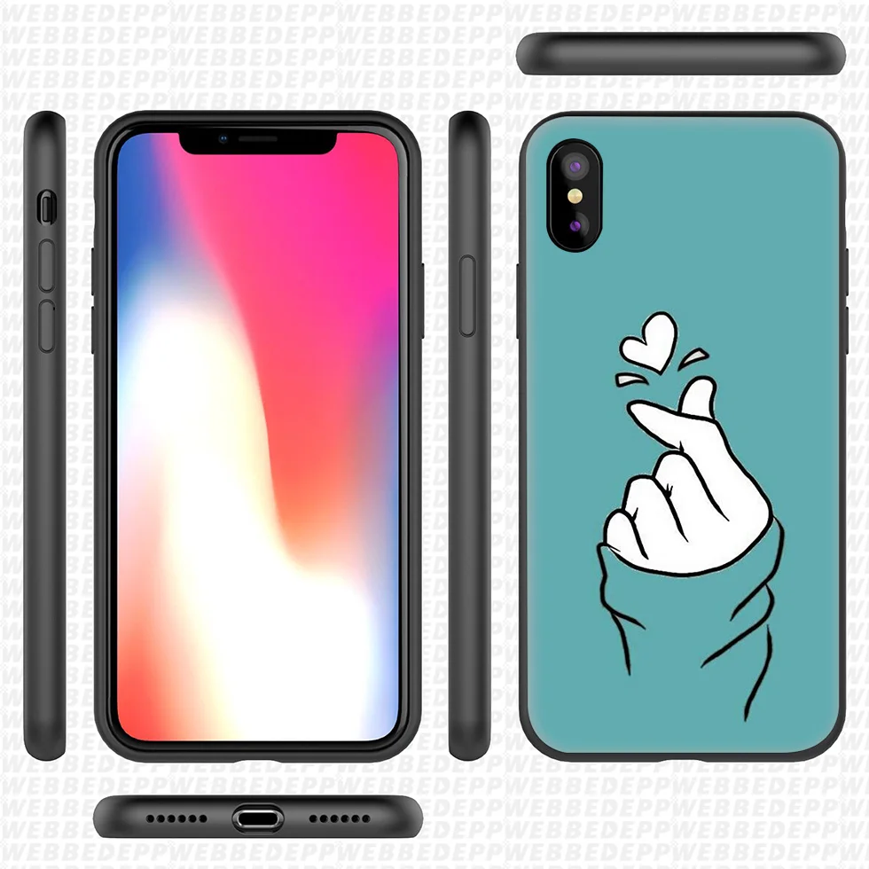 Мягкий силиконовый чехол WEBBEDEPP Love on finger Kpop для iPhone 11 Pro Xr Xs Max X или 10 8 7 6 6S Plus 5 5S SE Case |