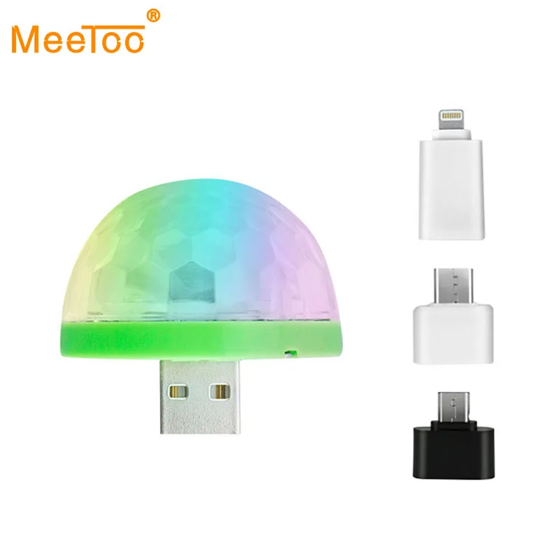 USB лазерный светильник мини RGB LED диско шар музыка звук управление сценический