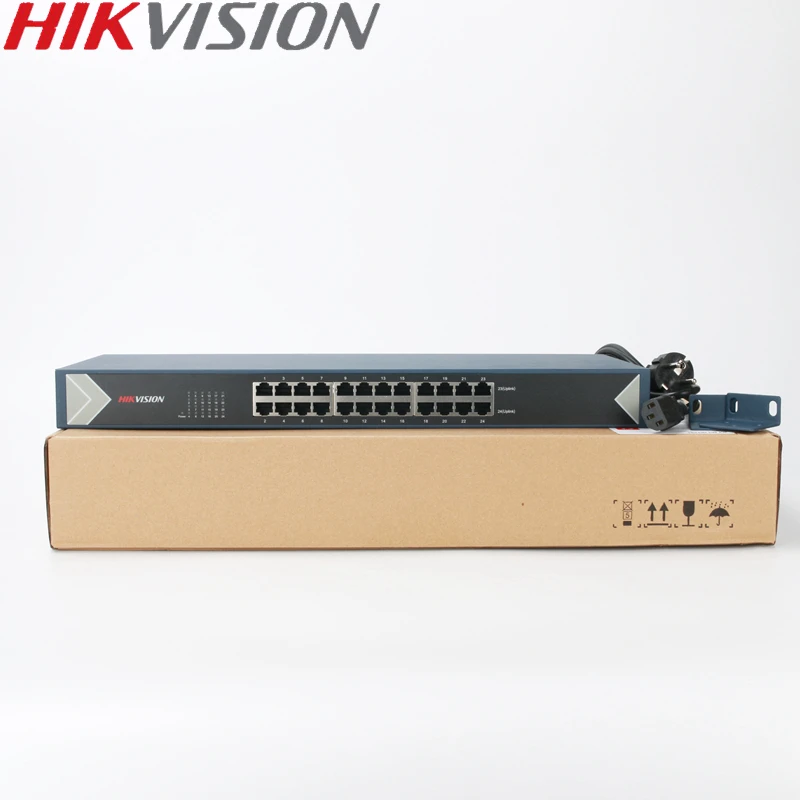 Гибкий неуправляемый переключатель Hikvision 24 порта 100/1000 Мбит/с адаптивный