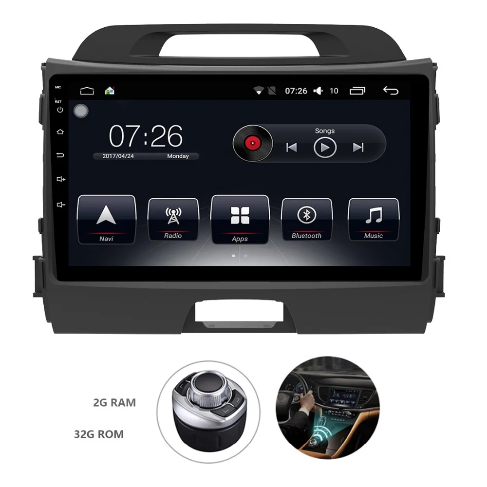 Android 7 1 2G + 32G четырехъядерный автомобильный dvd-плеер для Kia Sportage 2014 2011 2012 2013 2015 Gps wifi