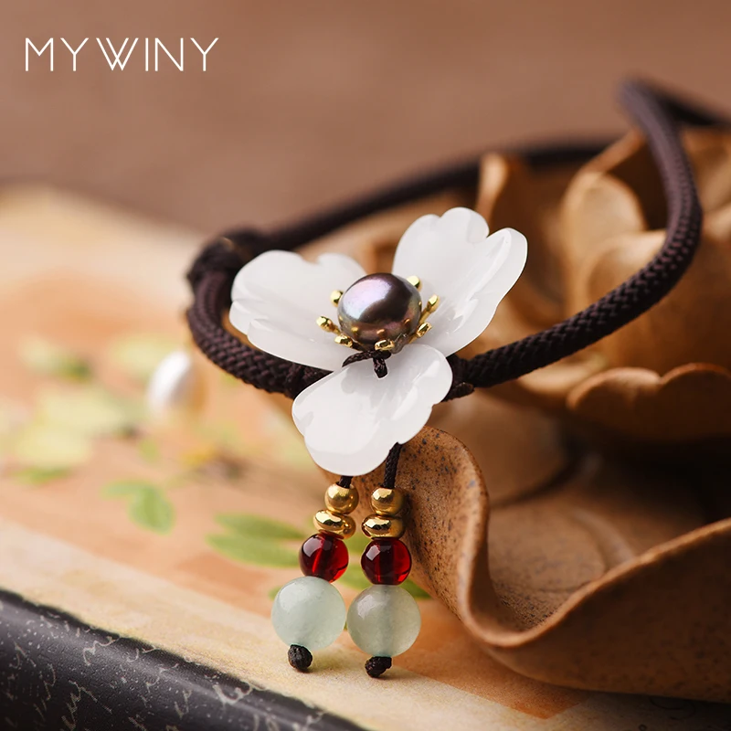 Длинное ожерелье с цветами MYWINY подвески новое этническое Экзотическое Ожерелье