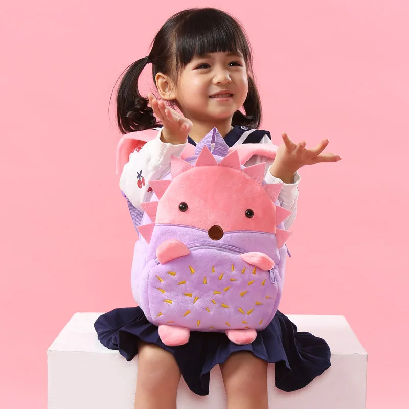 Детский мини-рюкзак плюшевый рюкзак милый детский с животными ежик сумки для