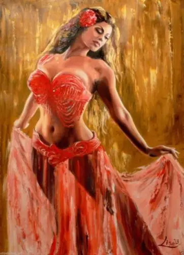 

Hot sell Handcraft Portrait oil painting on canvas(No stretch) Belly Dance 24x36