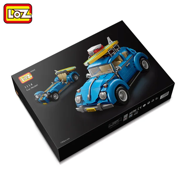 Новинка, LOZ, машина для хот-догов, синий, Volkswagen Beetle, гусеница, автомобиль, сделай сам, мини блоки, кирпич, алмаз, мини-здание, детская игрушка, подарок