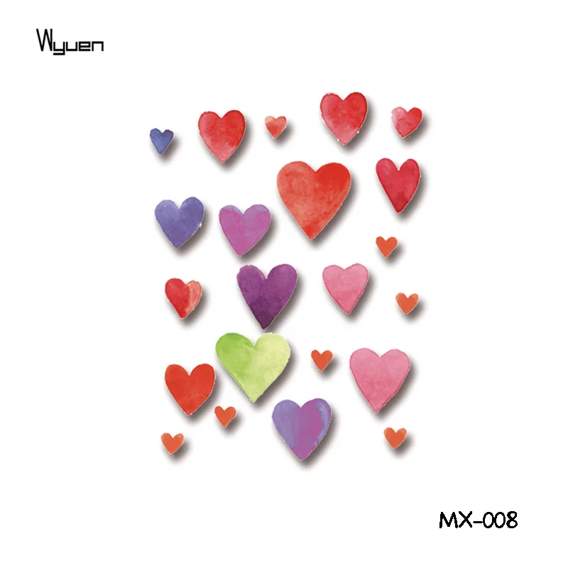 Временные татуировки Wyuen Радуга любовь наклейки для взрослых влюбленных боди-арт
