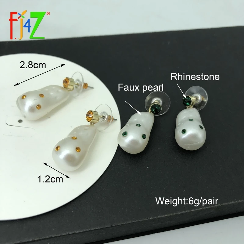 F. J4Z Горячие нерегулярные серьги с искусственным жемчугом для женщин мода мульти дизайн Висячие серьги барокко Винтажные Ювелирные изделия Аксессуары