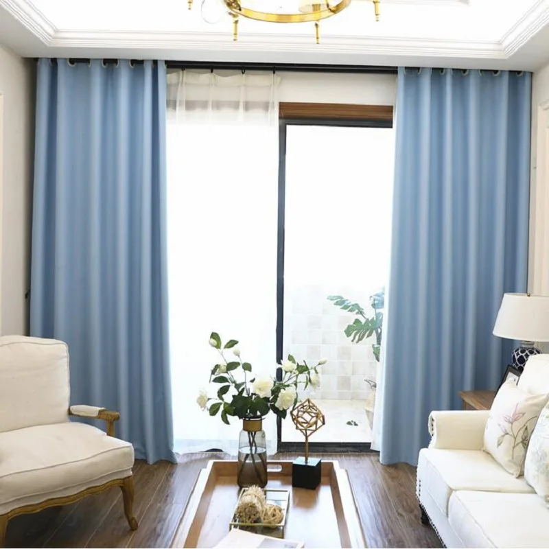 Плотные Шторы для спальни однотонные шторы гостиной окна Greey Gold глухие