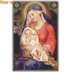 Алмазная живопись сделай сам, вышивка крестиком, квадратная и Круглая Мозаика, искусственная вышивка, алмазная дева и ребенок