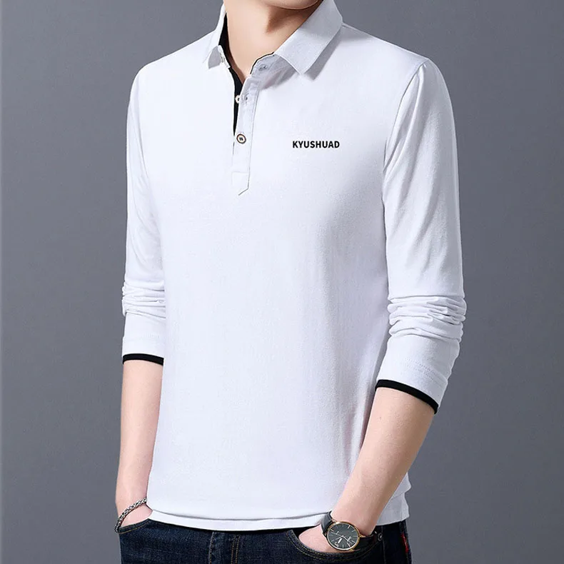 Mwxsd brand Casual mens long sleeve cotton polo men Autumn soft solid poloshirt men high quality polos tee camisa masculina polo