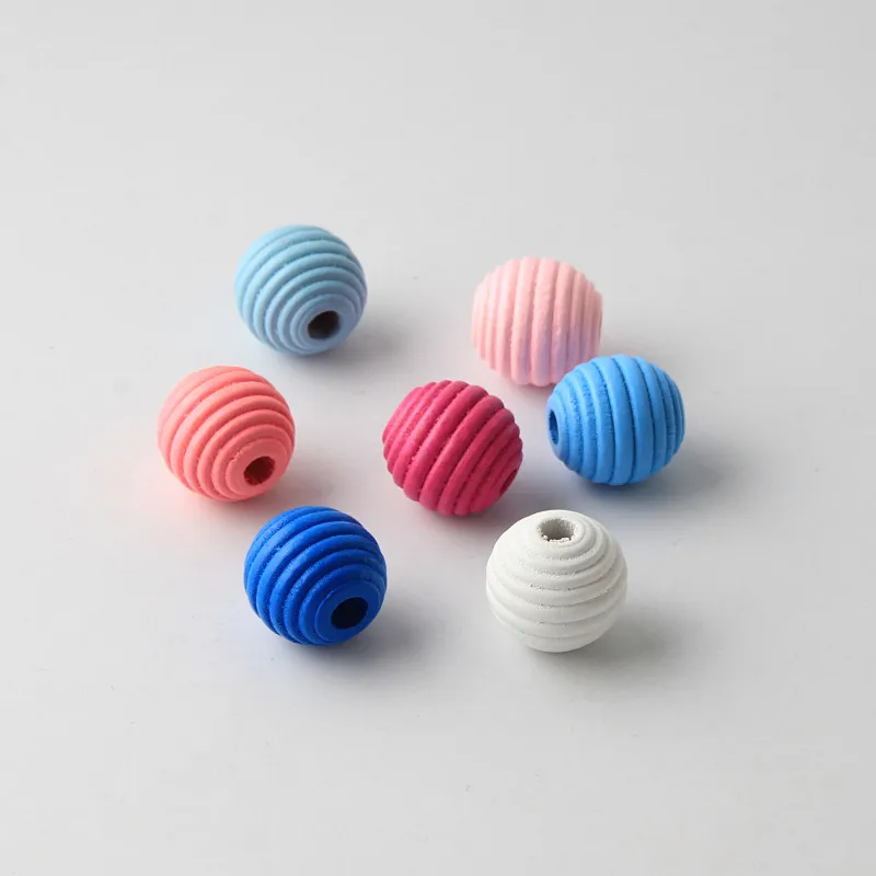 DIY 20pcs Thread Wooden Beads For Jewelry Making Crafts Kids Toys Teething Pacifier Clip 20mm Spacer Beading | Украшения и
