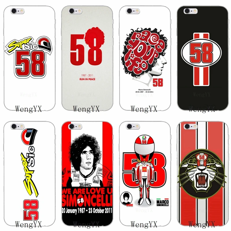 Тонкий силиконовый мягкий чехол для телефона Marco Simoncelli с логотипом 58 дюймов iPhone 4