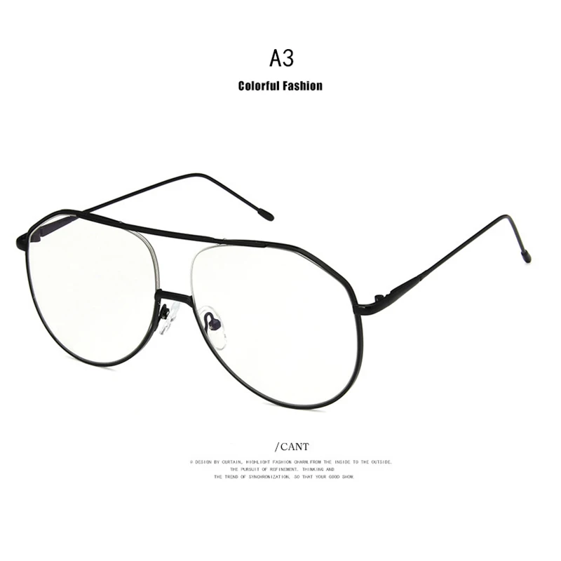 Большое плоское зеркало в раме Модные Ретро Металлические прозрачные линзы очки