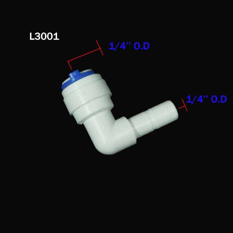 L54 RO пластиковая трубка для воды фитинг локоть 1/4 &quotсоединение шланга 1/4&quot до 3/8