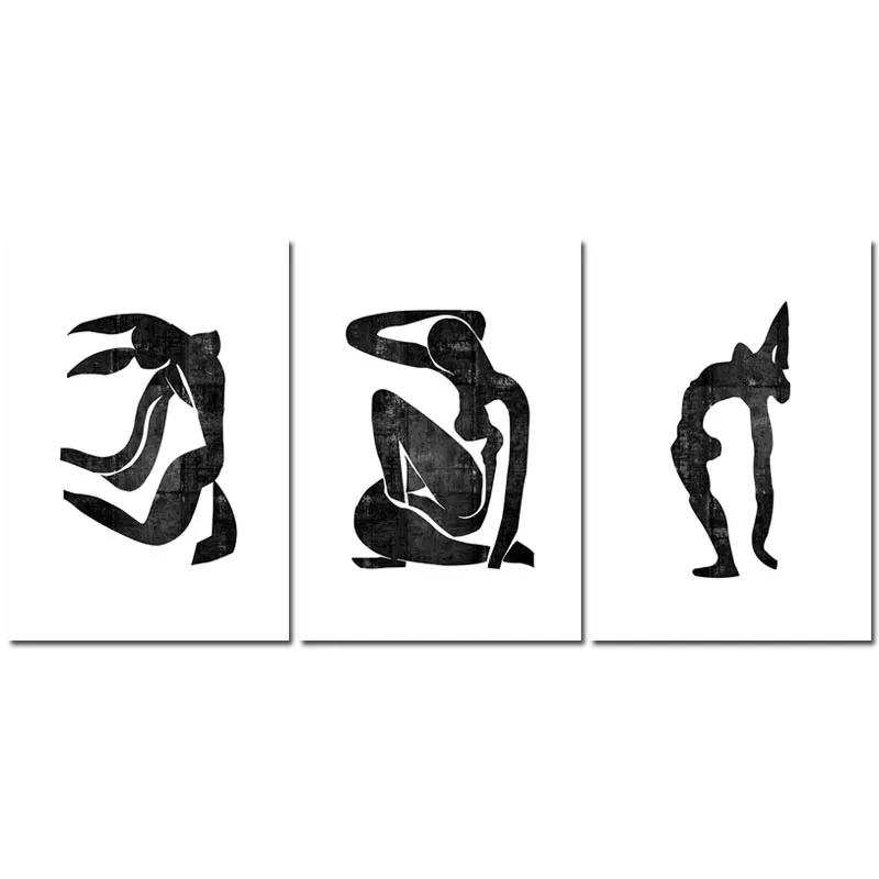 3 pcs Set Matisse Art абстрактная женщина холст плакат черный белый современный минималистичный принт декоративная картина рисунок на стену Скандинавское украшение - Цвет: 3 pcs Set