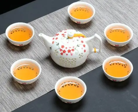 Сине белый изысканный керамический чайник чайная чашка фарфоровый китайский