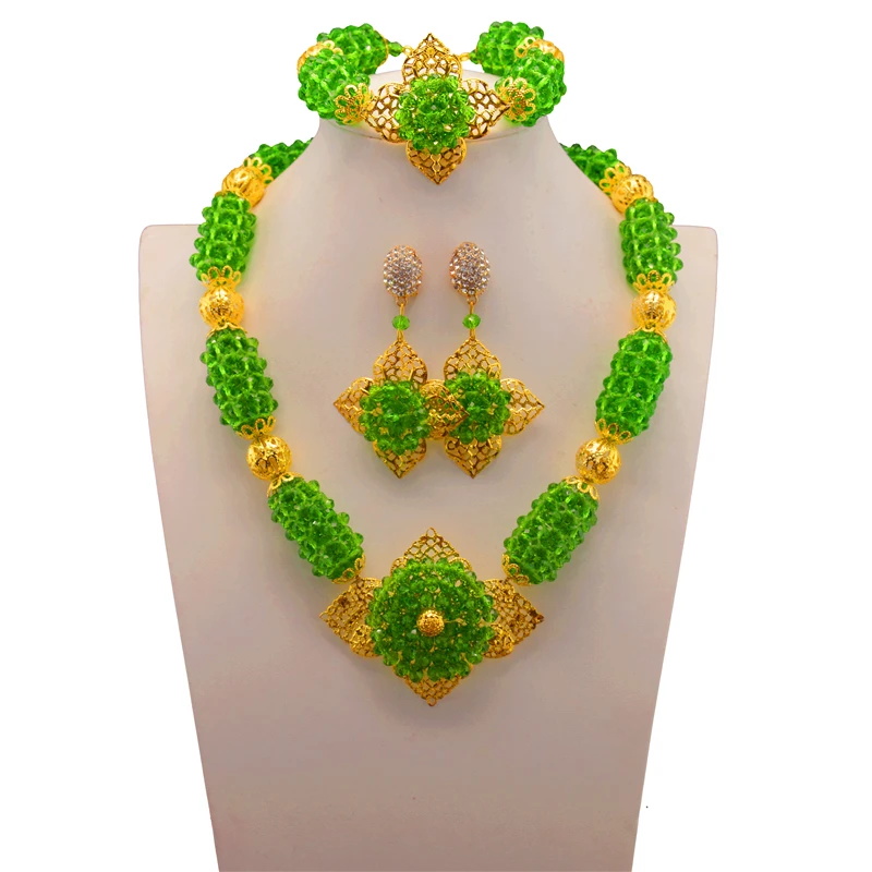 Свадебный комплект ювелирных изделий с голубыми бусинами в африканском стиле