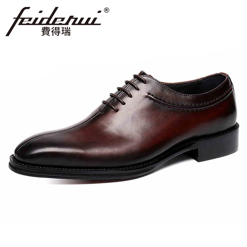 Новинка 2018 года винтажные мужские оксфорды ручной работы из натуральной кожи в