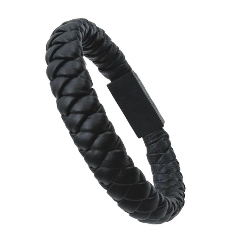 Black Браслет USB кабель type C Micro usb для iPhone samsung зарядный кабель синхронизации данных для huawei Xiaomi кабель для мобильного телефона - Цвет: Black