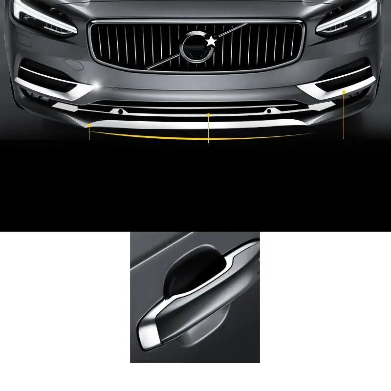 Automobile Modified Chromium Body Trunk Rear Panels Foot Pedal Exterior Sticker Strip Modification Covers 18 19 FOR Volvo S90 | Автомобили