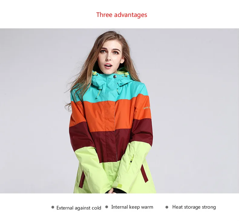 

New GSOU SNOW Ski Suit Women's Suit Outdoor Thick Warm Light Waterproof Breathable Wear-resistant Ski Jacket+Ski Pants Size XS-L