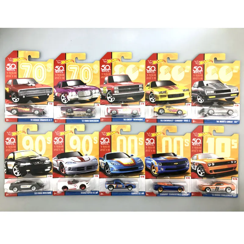 Горячие колеса 1:64 спортивный автомобиль CHEVY DOGE FORD 50th юбилей коллектор издание