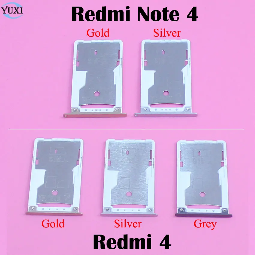 Держатель слота для SIM карты YuXi запасные части Xiaomi Redmi 4 4A 4X Note розового золотого