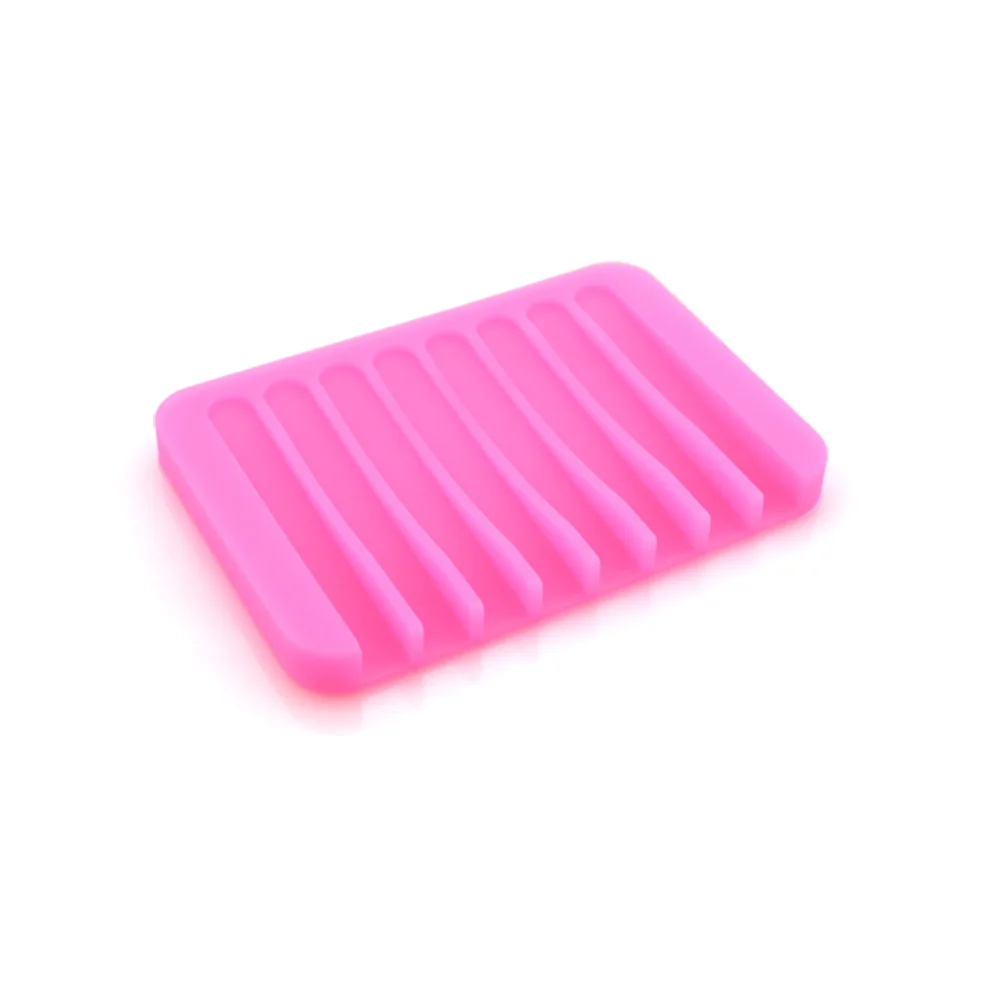 pink Новинка, ванная комната, силиконовая Гибкая мыльница, держатель для хранения мыльницы, мыльница, тарелка, лоток для слива, креативные инструменты для ванной, Прямая поставка - Цвет: pink