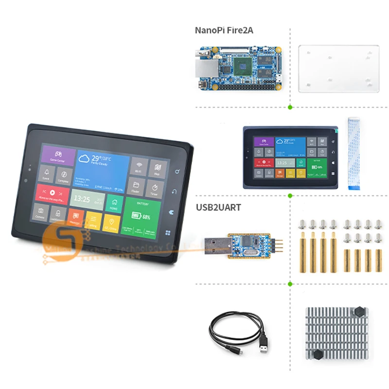 NanoPi Fire2A стартер макетная плата комплект S5P4418 1,4 ГГц 512 Мб DDR3 с S430 4,3 дюйма/7 дюймов емкостный сенсорный экран USB2UART